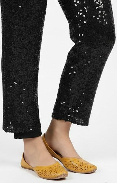 Women's Mustard Yellow Laser Cut Khussa