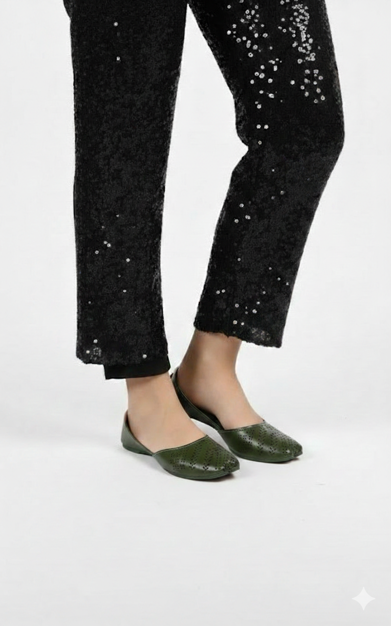 Women's Mustard Yellow Laser Cut Khussa