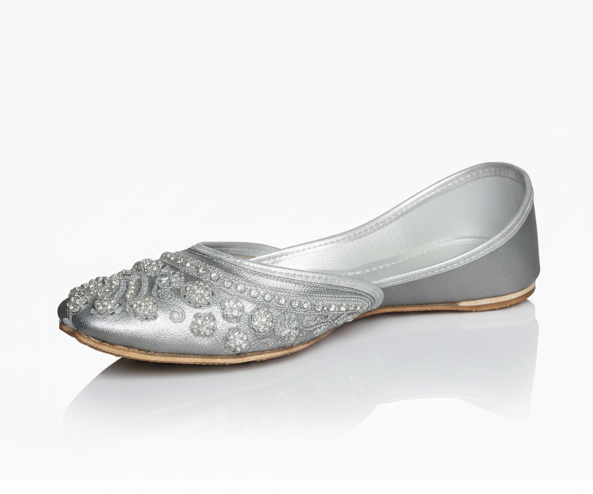 Women's Royal Gold Silver Shaded Khussa