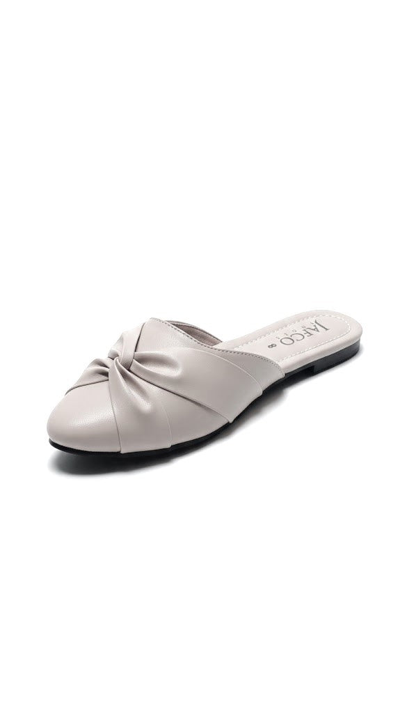 Ivory Knot Pointed Toe Mules